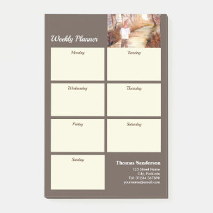 Weekly Planner Father Daughter Walk Autumn Trail Post-it Notes