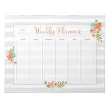 Weekly Planner Grey Stripe