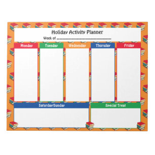 Weekly Planner HOLIDAY ACTIVITY   BOOKS Tear Away Notepad