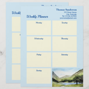 Weekly Planner Lake Buttermere Cumbria England Letterhead