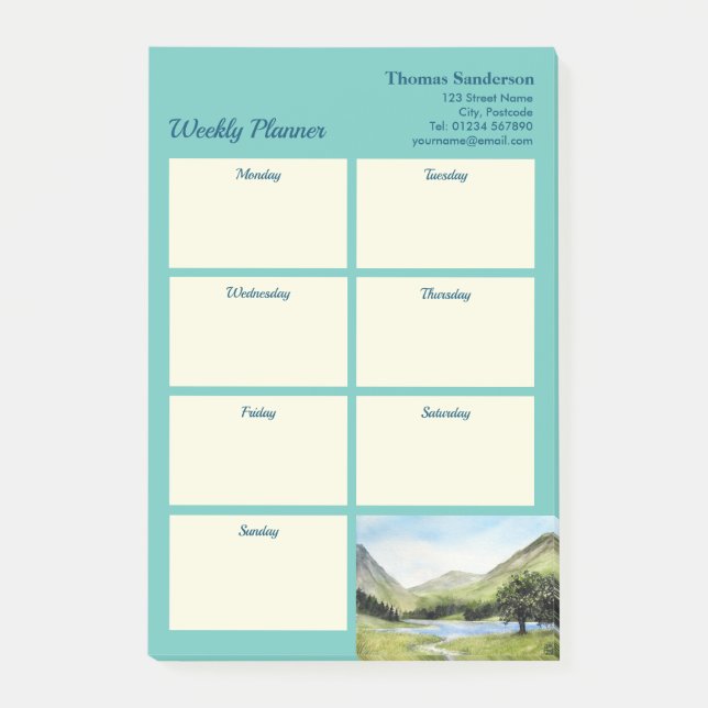 Weekly Planner Lake Buttermere Cumbria England Post-it Notes (Front)