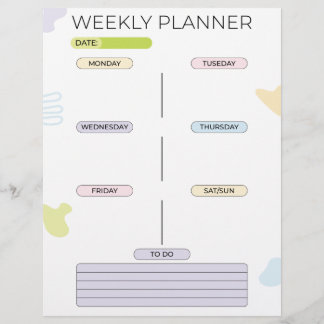 Weekly Planner Letterhead