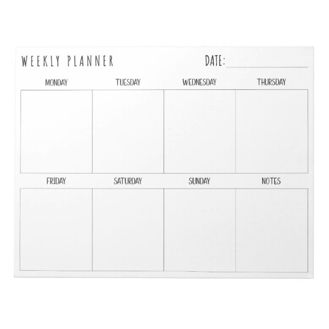 Weekly Planner, Notepad (Front)