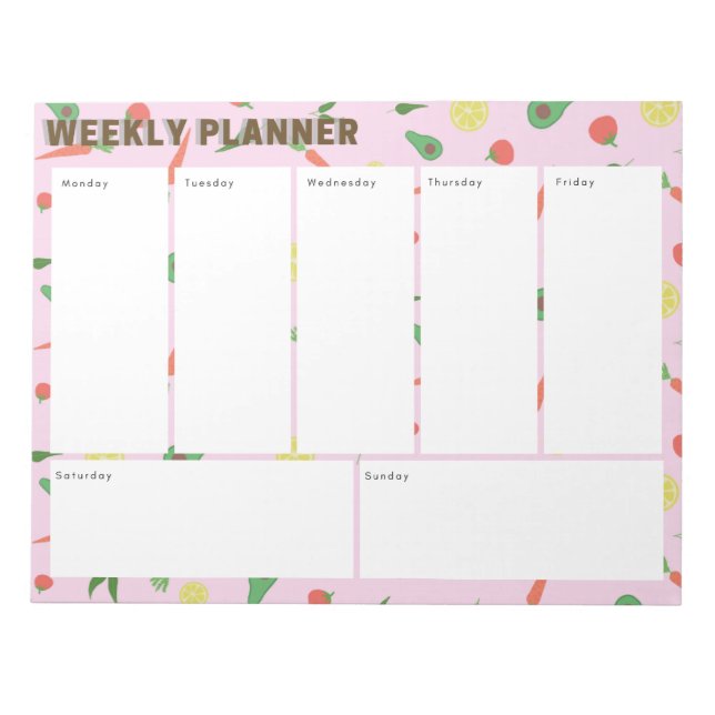 Weekly Planner Notepad (Front)
