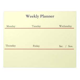 Weekly Planner Notepad (White)