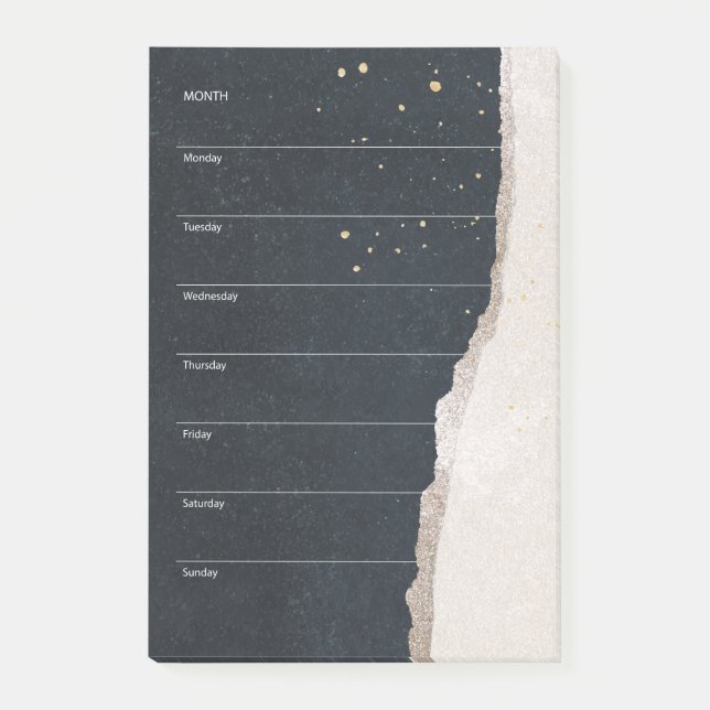 Weekly Planner Organizer To Do List Modern Post-it Notes (Front)