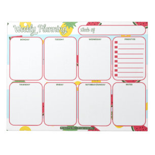 Weekly Planner Pineapple Watermelon Pattern Notepad