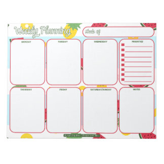 Weekly Planner | Pineapple Watermelon Pattern Notepad