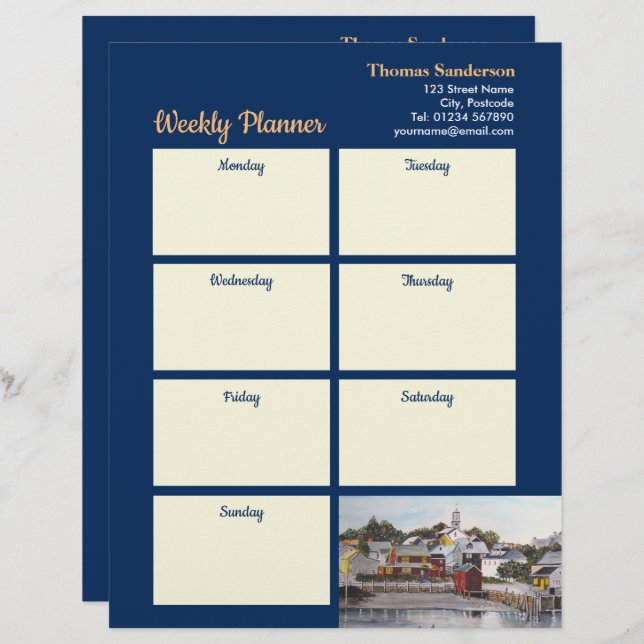Weekly Planner Portsmouth Harbour New Hampshire Letterhead (Front/Back)