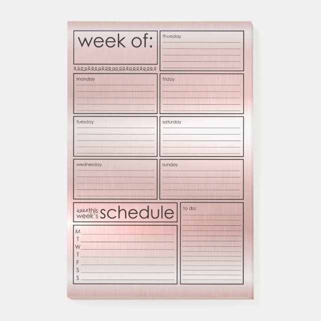 weekly planner Post-it® Notes (Front)