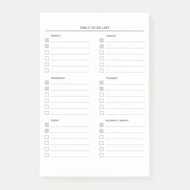 weekly planner Post-it® Notes (Front)