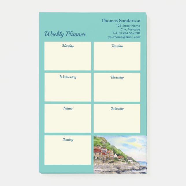 Weekly Planner Runswick Bay Yorkshire England  Post-it Notes (Front)