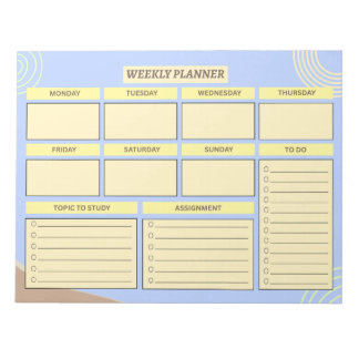 Weekly Planner | Student & Teacher Organizer Notepad