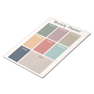 Weekly Planner, sunday start Notepad