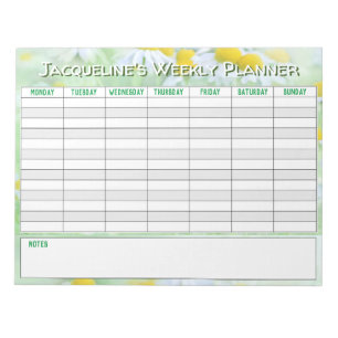 Weekly Planner to Personalise with Name Choice. Notepad