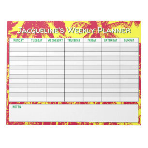 Weekly Planner to Personalise with Name Choice. Notepad