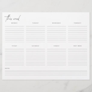 Weekly Planner Undated Calendar