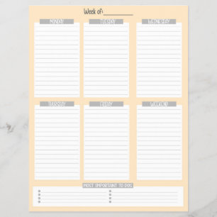 Weekly Planner   Undated To-Do List (Orange) Flyer