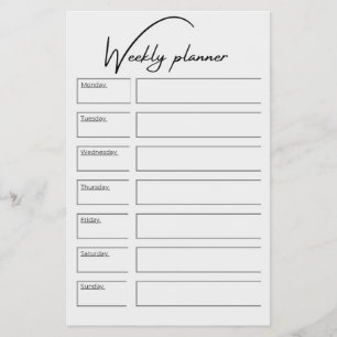 Weekly Planner Vertical Schedule Layout Flyer