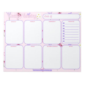 Weekly Planner | Wildflowers & Bows Pattern Notepad