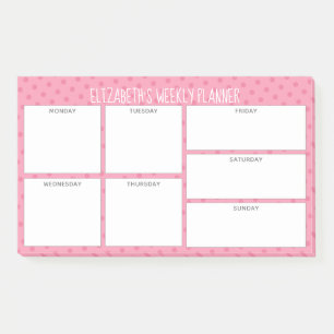 Weekly Planner with blush pink pattern name Post-it Notes
