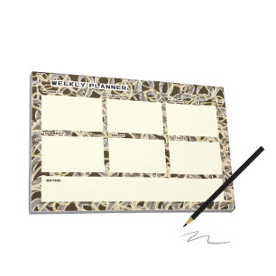 Weekly planner with chaotic lines notepad