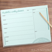 Weekly Planner with Custom Name - teal green