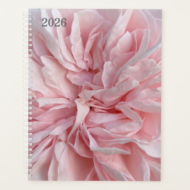Weekly Planner with Soft Pink Floral Cover (Front)
