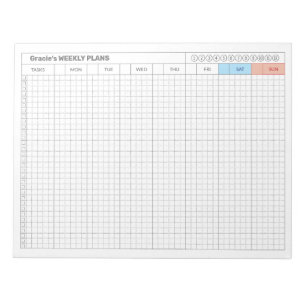 Weekly Planning Grid Minimalist Functional Notepad