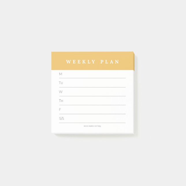 Weekly Planning Sticky Note (Front)