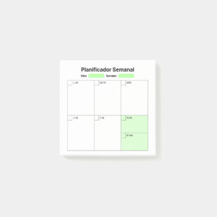 Weekly Study Planner (in Spanish) Post-it Notes