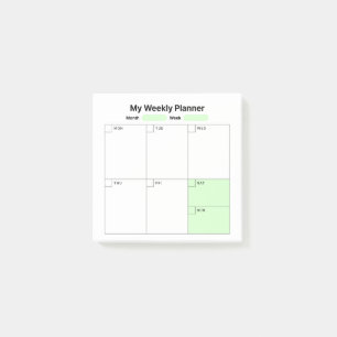 Weekly Study Planner Post-it Notes