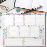 Weekly To Do List Flower Butterfly Themed Notepad<br><div class="desc">The "Weekly To Do List Flower Butterfly Theme letter size notepad" is a paper-based organizational tool designed to help individuals plan and track their weekly tasks and goals. The notepad features a colourful flower and butterfly design and is sized to fit the standard letter-sized paper. It contains a weekly dotted...</div>