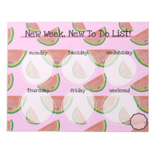 Weekly To Do List, Kawaii Watermelon Slice Notepad