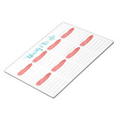Weekly To Do List Planner | Coral and Aqua Notepad (Angled)