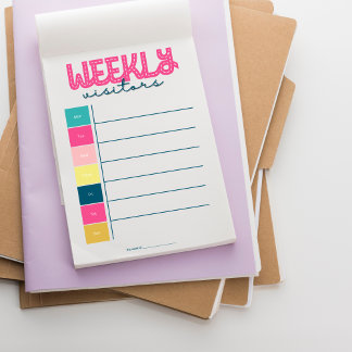 Weekly Visitors, Caregiving, Aging Parents Notepad