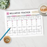 Weekly Wellness Tracker Notepad<br><div class="desc">Track your wellness throughout the week with this wellness tracker. Keep track of your diet, fitness, vitamins, sleep, water intake and me-time.</div>