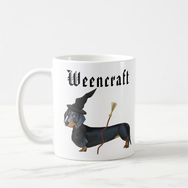 Weencraft Dachshund Witch Funny Coffee Mug (Left)