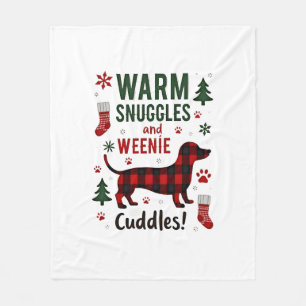 Weenie Dog Christmas Pajama Shirt Cute Weiner Ugly Fleece Blanket