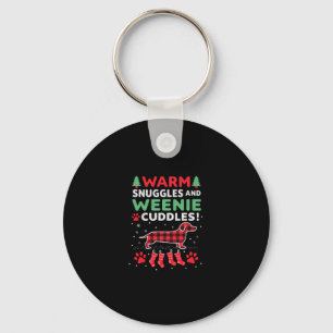 Weenie Dog Christmas Pajama Shirt Cute Weiner Ugly Keychain