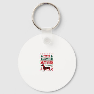Weenie Dog Christmas Pajama Shirt Cute Weiner Ugly Keychain