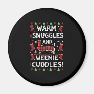 Weenie Dog Christmas Pajama Shirt Cute Weiner Ugly Magnet