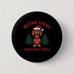 Weenie Farms Dachshund Christmas Trees Wiener Dog 2 Inch Round Button