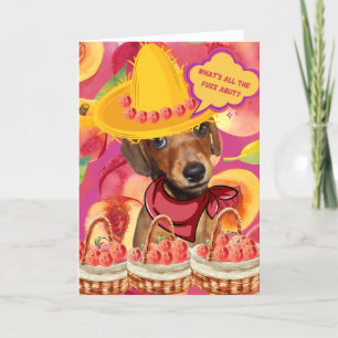Weenie Peach Farmer Greeting Card