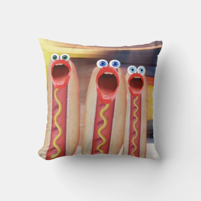 Weenie People Throw Pillow (Front)