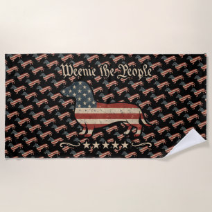 Weenie The People Dachshund 4th Of July Beach Towel