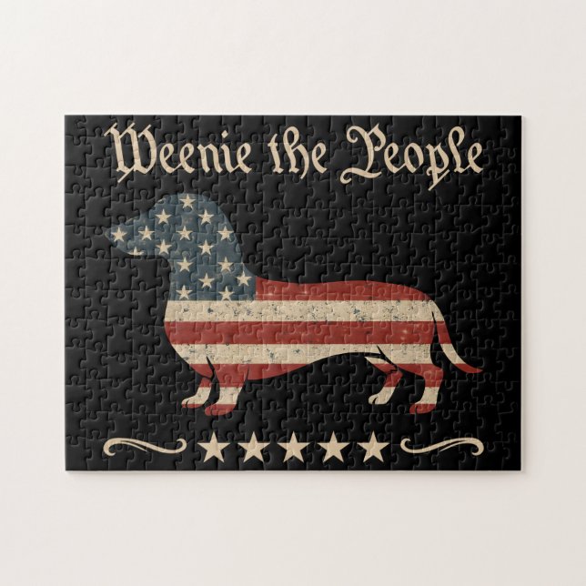 Weenie The People Dachshund 4th Of July Jigsaw Puzzle (Horizontal)