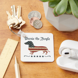 Weenie The People Dachshund 4th Of July Keychain
