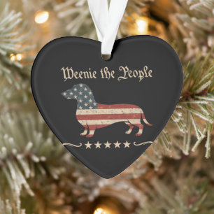 Weenie The People Dachshund 4th Of July Ornament