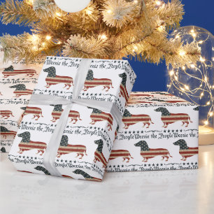 Weenie The People Dachshund 4th Of July Wrapping Paper